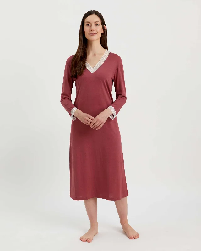 Women's Jersey Ella Nightdress - Berry