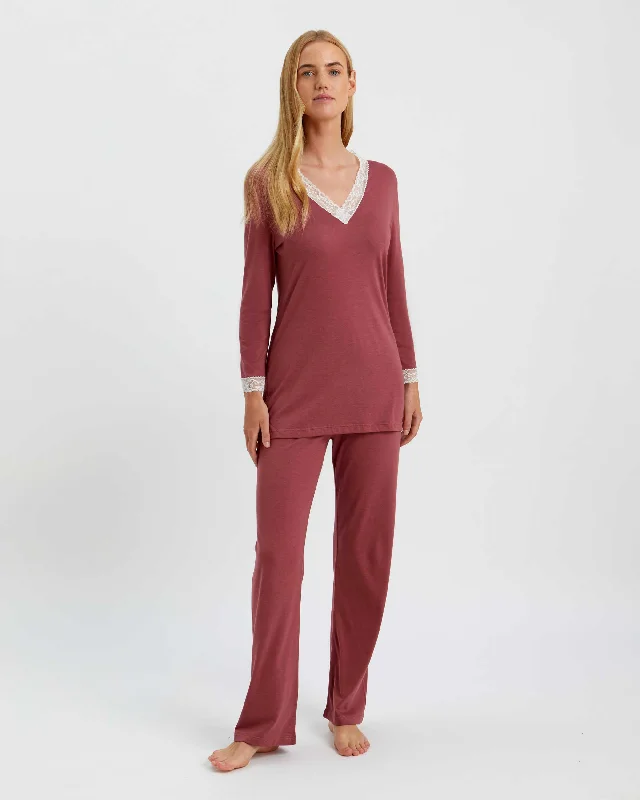 Women's Jersey Ella Pyjamas - Berry