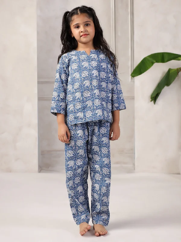 Floral Printed Night Suit Set for Kids