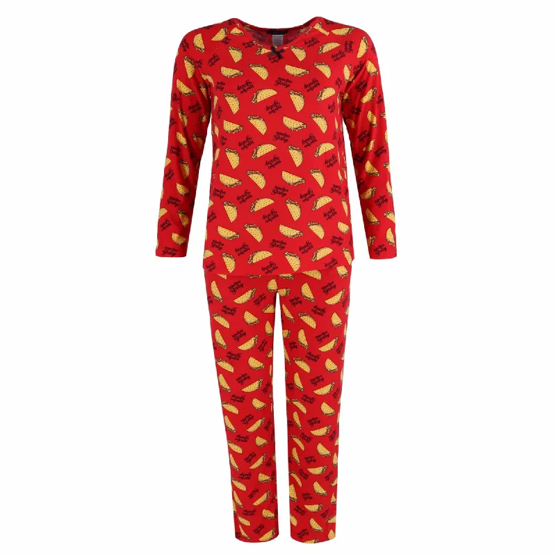 Grumpy & Gorgeous Women's Taco Print Pajama Set