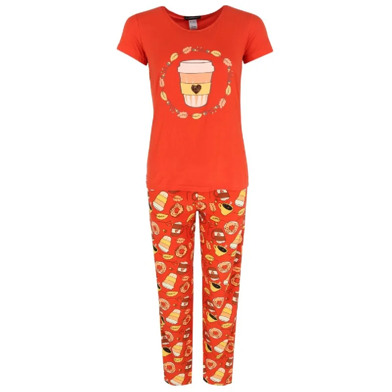 Not a Morning Person Women's Pumpkin Spice Short Sleeve Pajama Set