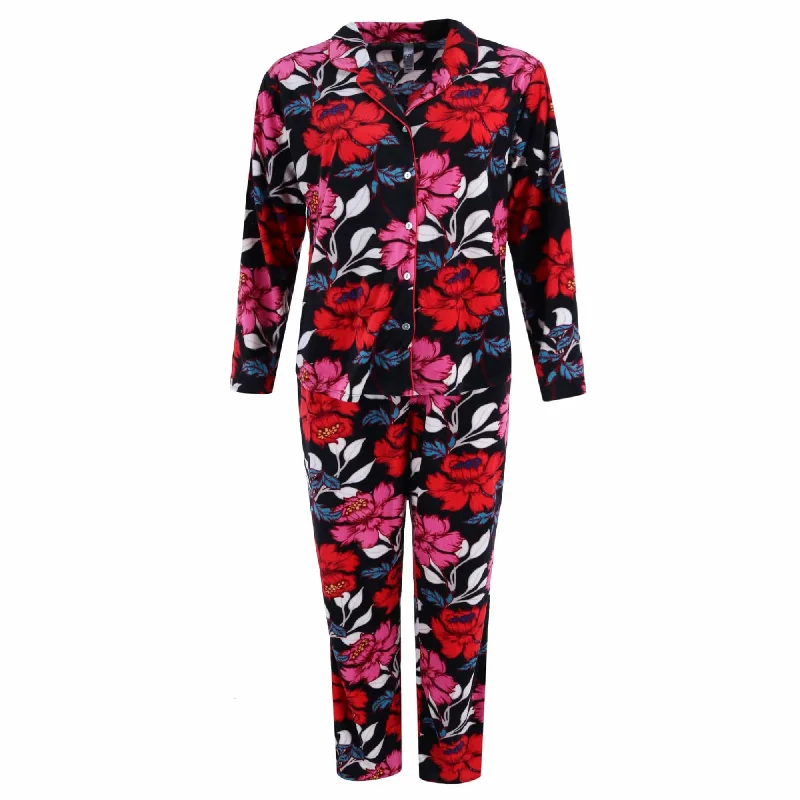 PJ Couture Women's Floral Notch Pajama Set