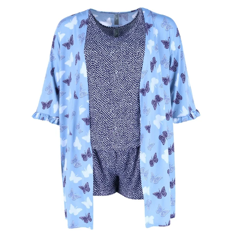 PJ Couture Women's Tank Top and Shorts with Robe Sleep Set