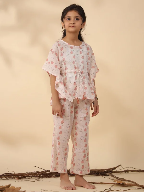 Rabbit Printed Cotton Night Suit for Kids