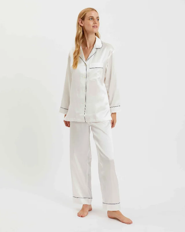 Women's Silk Pyjamas - Ivory