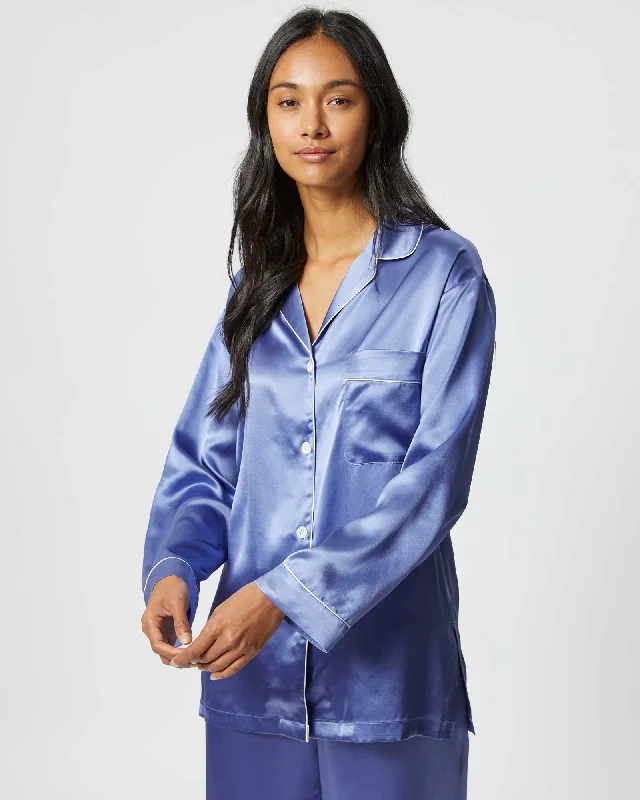 Women's Silk Pyjamas - Periwinkle