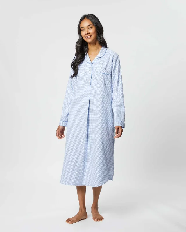 Women's Brushed Cotton Nightshirt - Willet Blue