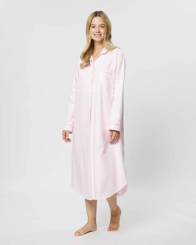 Women's Brushed Cotton Nightshirt - Willet Pink