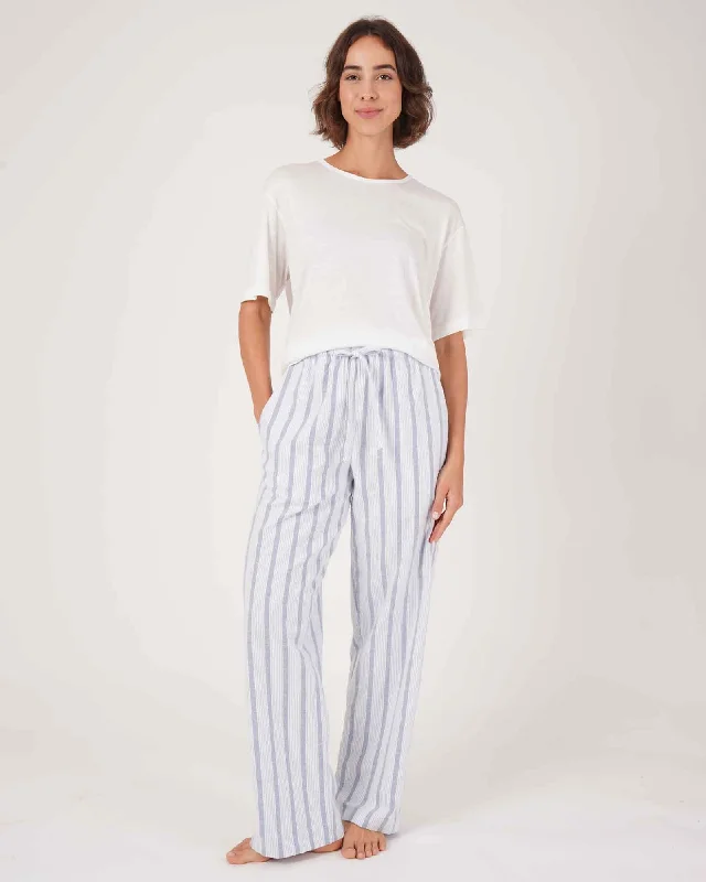 Women's Brushed Cotton Pyjama Trousers - Ripple Stripe