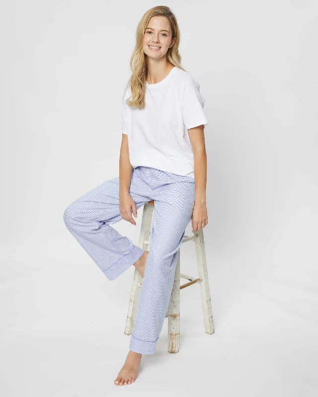 Women's Brushed Cotton Pyjama Trousers - Willet Blue