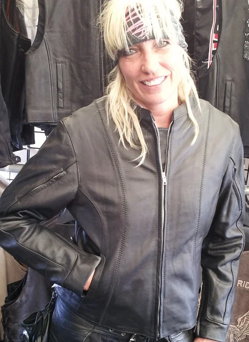 Bombshell leather jacket - side buckle