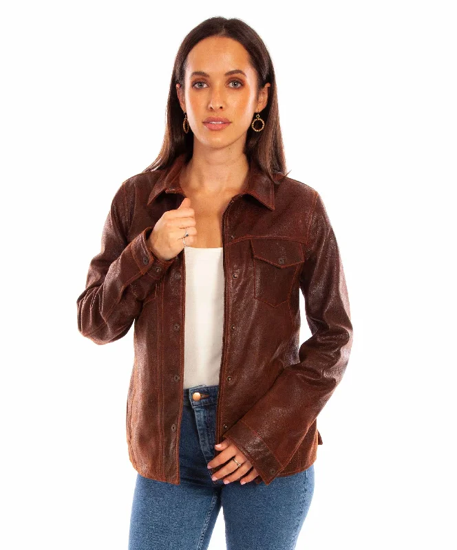 Scully Leather Leatherwear Womens Ladies Zip/Snap Front Jacket