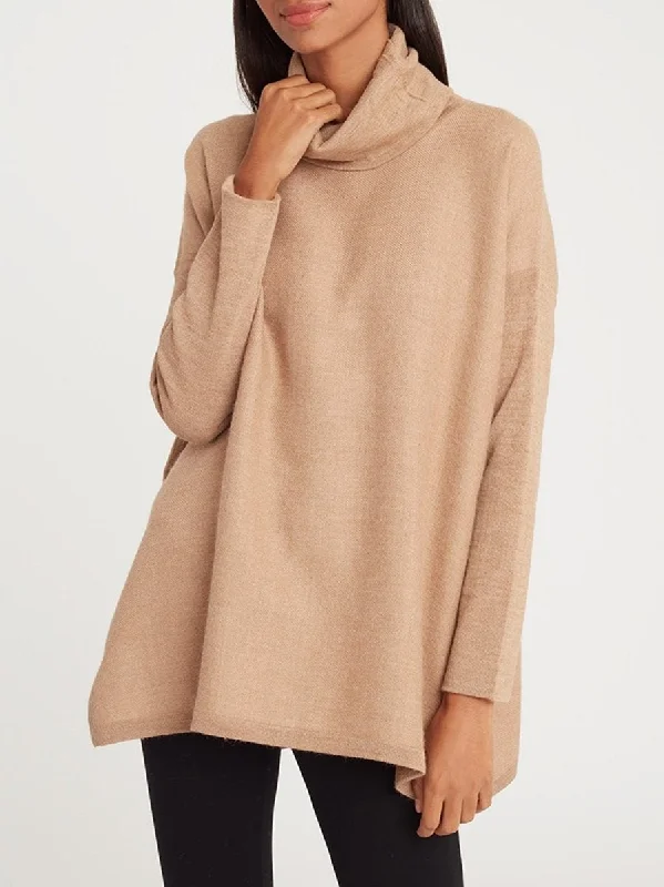 Solid Color Oversized Turtleneck Sweater