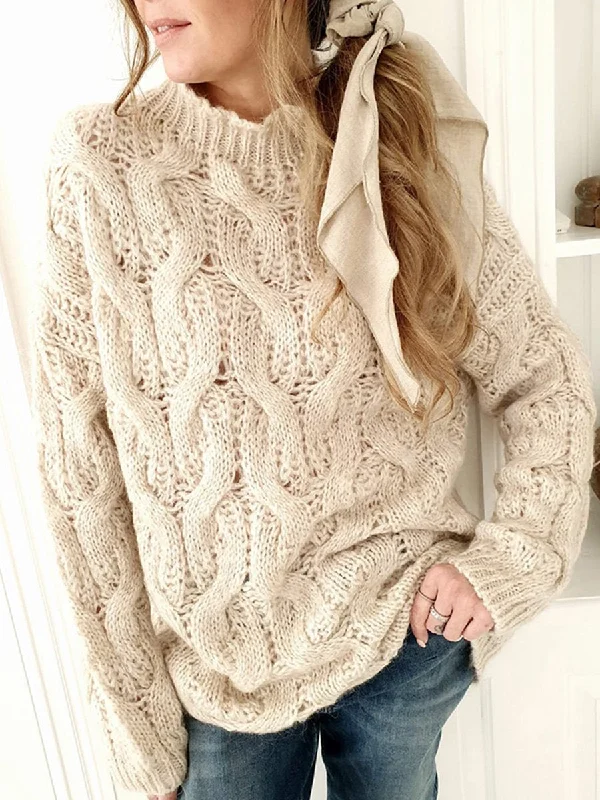 Twisted High Collar Warm Sweater