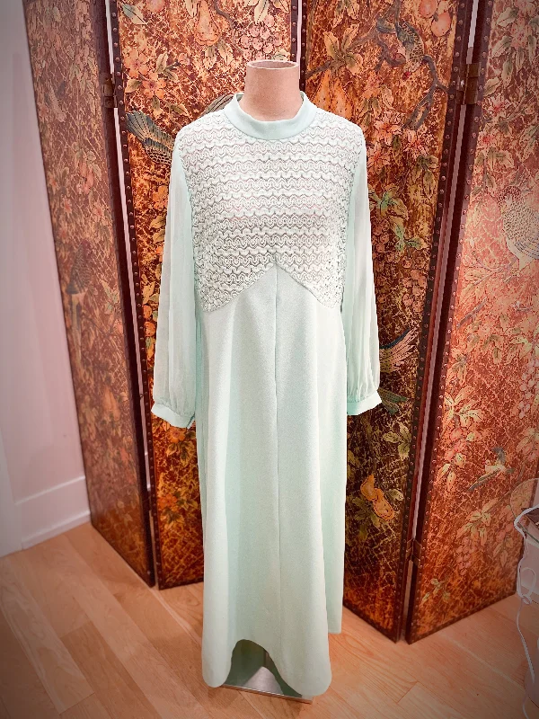 1970s Seafoam Green Gown