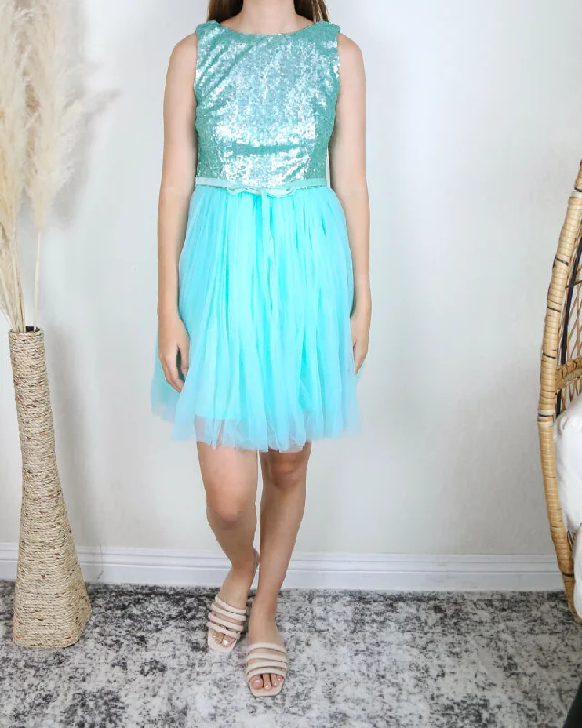 Sugar Plum 2.0 Party Dress with Tulle Skirt in Mint