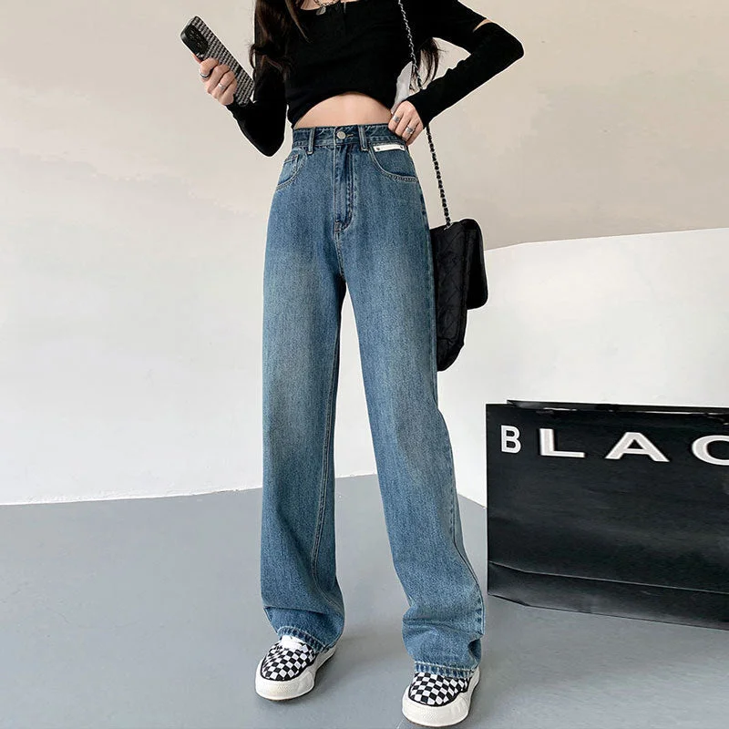 NiDELL: Women’s Vintage Jeans Long Pants for Autumn