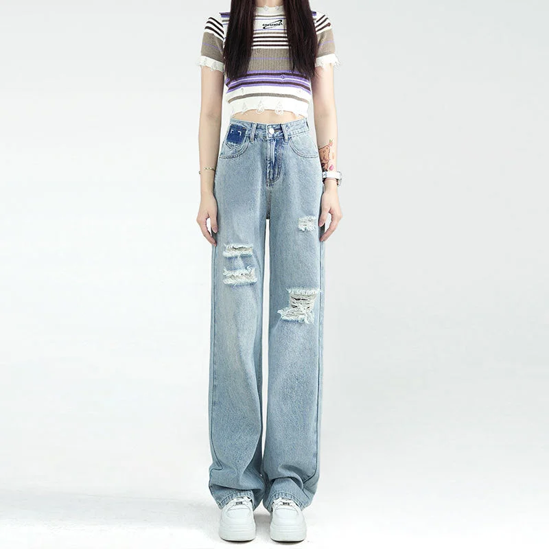 NiDELL: Women’s Vintage Jeans Long Pants for Autumn