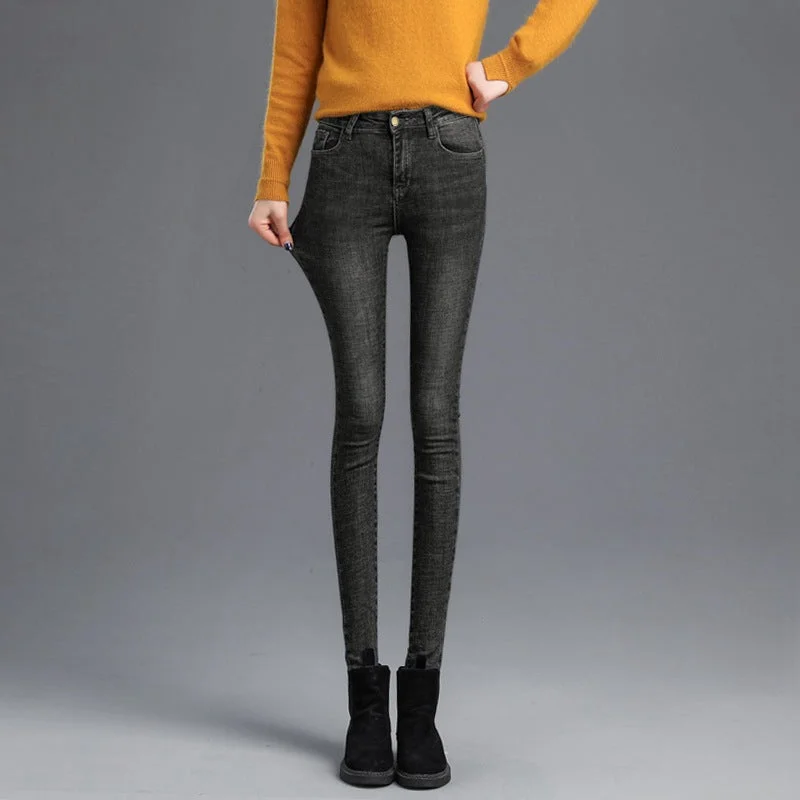 NiDELL: Women’s Elegant Jeans Long pants for Winter