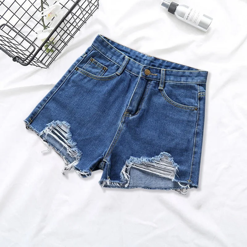 NiDELL: Women’s Vintage Ripped Short Jean Pants For Summer