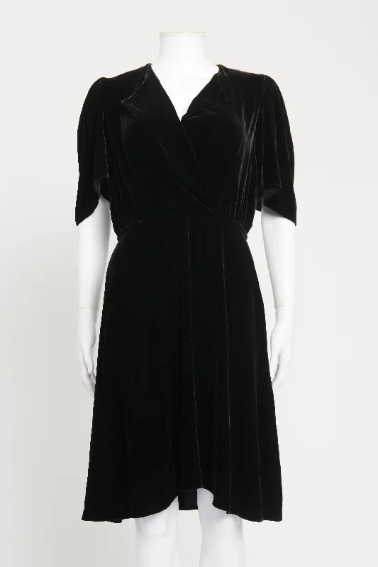 Black Velvet Preowned Knee Length Dress