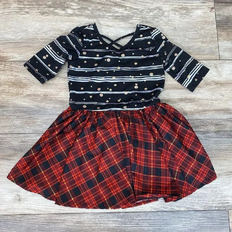 Dot Dot Smile Striped Plaid Dress sz 2T