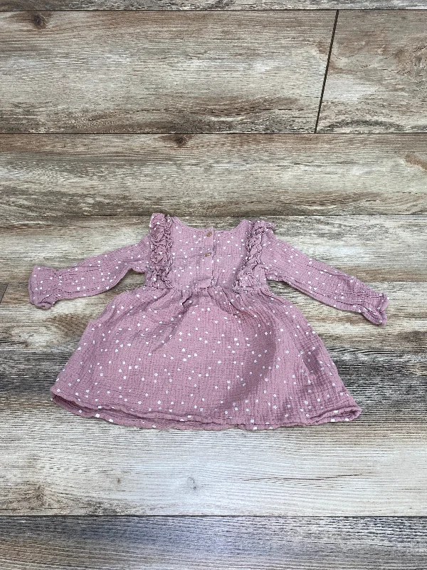 Grayson Collective Ruffle Polka Dot Dress Purple sz 2T