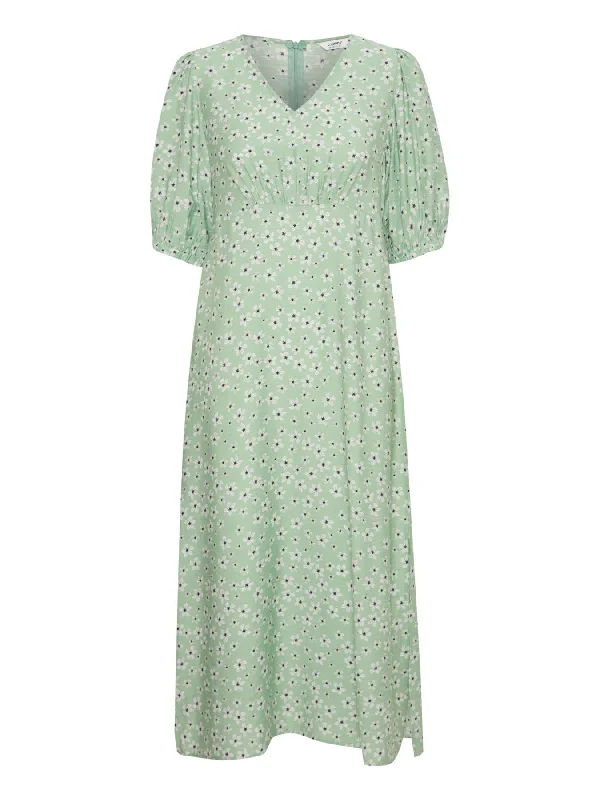 Ibano Dress Fair Green Flower