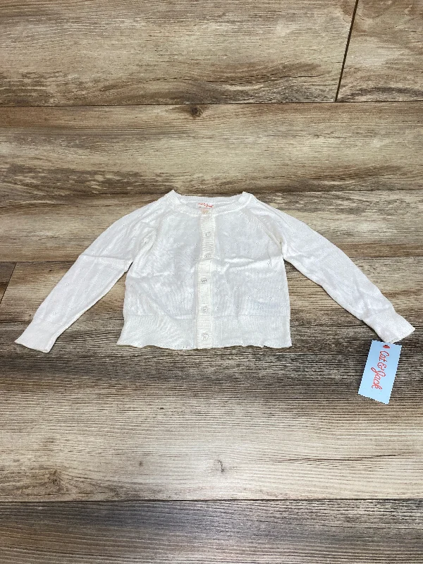 NEW Cat & Jack White Pointelle Button-Up Cardigan sz 2T