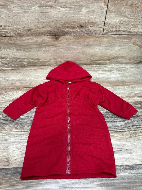 Shein Full Zip Hooded Dress Red sz 2T