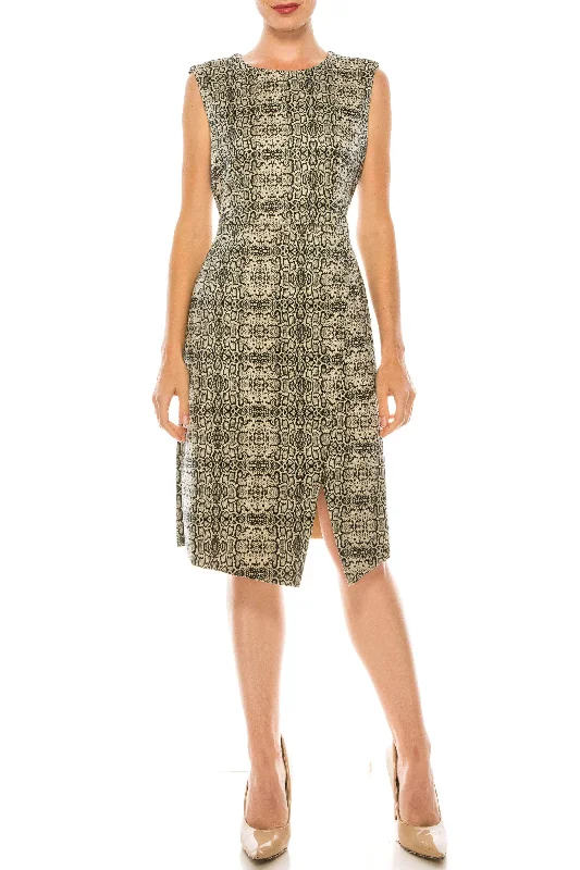 ILE Clothing 20190324SS - Snake Print Short Sleeveless Dress