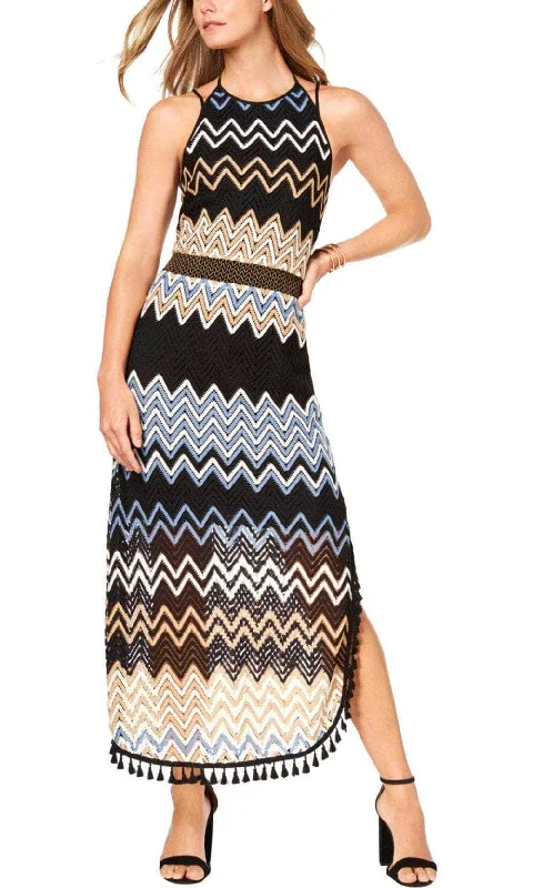 Laundry 98M24305 - Halter Chevron Print Formal Dress