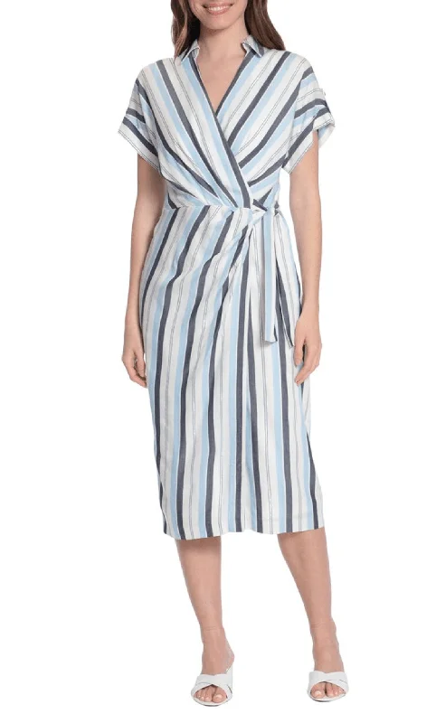 London Times T6221M - Stripe Printed Casual Dress