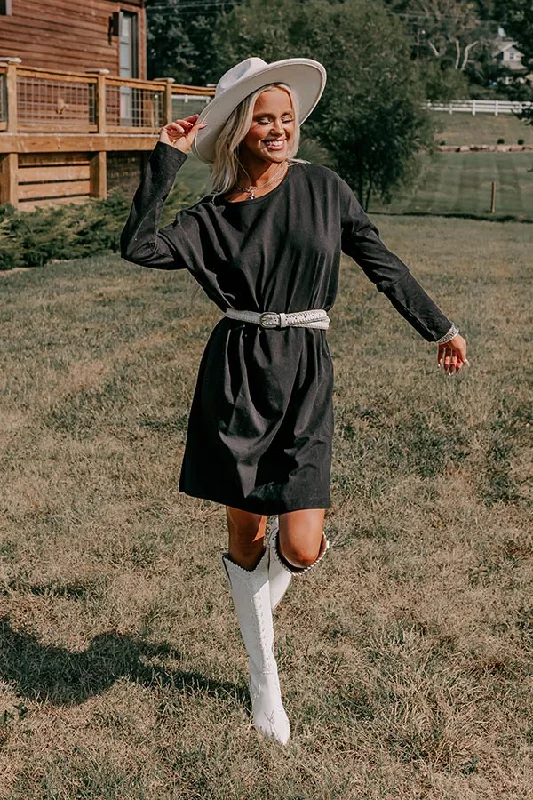 Always There For You T-Shirt Dress In Black