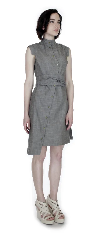 Classic Obi belt Shirtdress/  Cotton