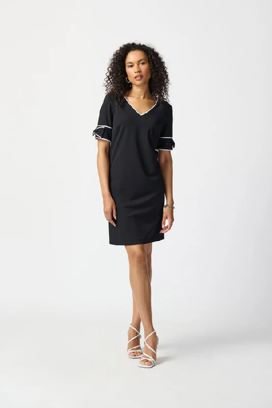 Joseph Ribkoff Bow Detail T-shirt Dress Style 241130 Black