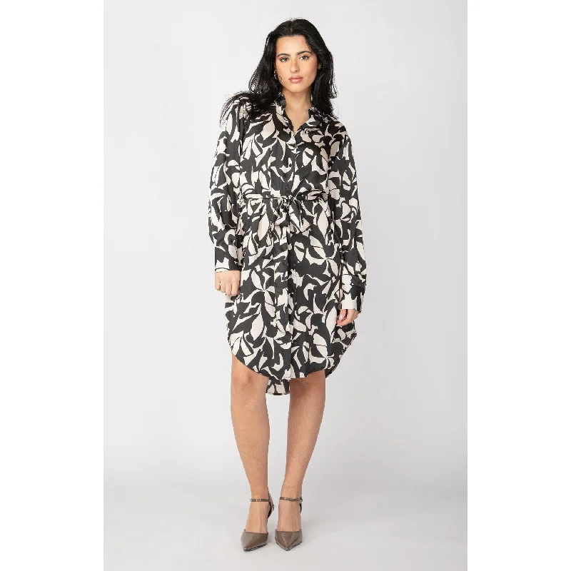 Dex Black Tape Long Sleeve Shirt Dress