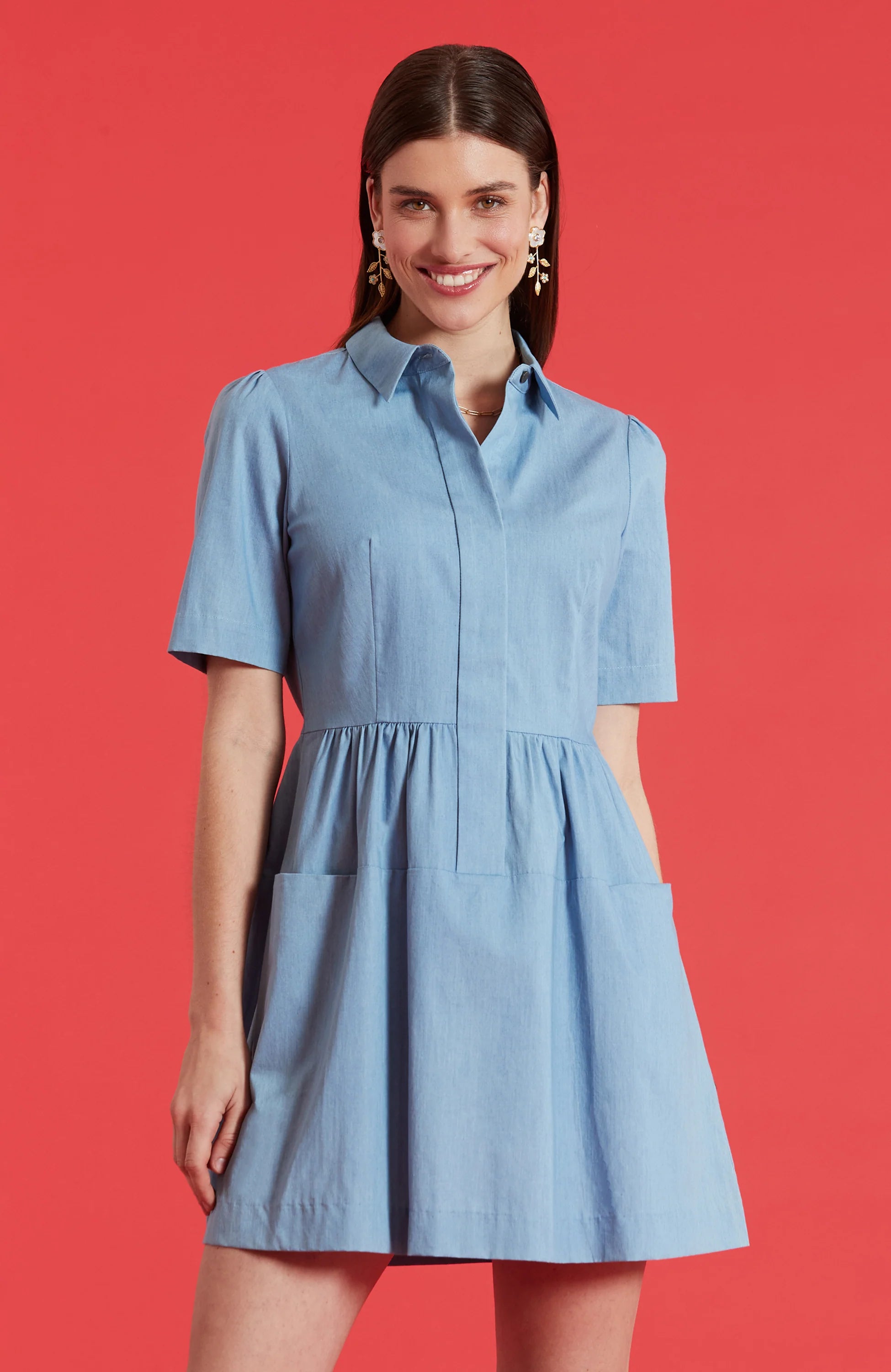 Tyler Boe Jordan Light Denim Shirtdress Chambray