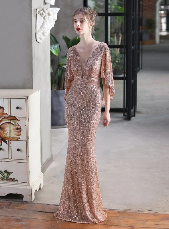 Sexy Sequins Fishtail Prom Dres